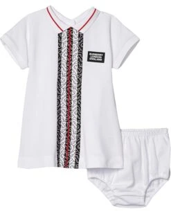 Burberry Kids Violet Monogram Stripe Dress (Infant)
